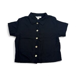 VTG Norton McNoughton Sz 14 blouse minimalist‎ button detail